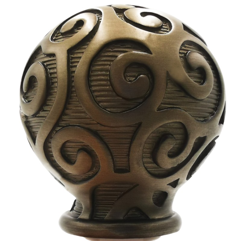 Set 2 capete galerie - model VENICE antique bras, 25mm