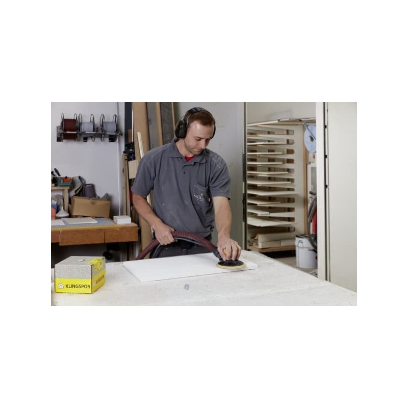Disc abraziv cu autofixare, pentru lemn, Klingspor PS 33 BK, 225 mm, granulatie 220, GLS38
