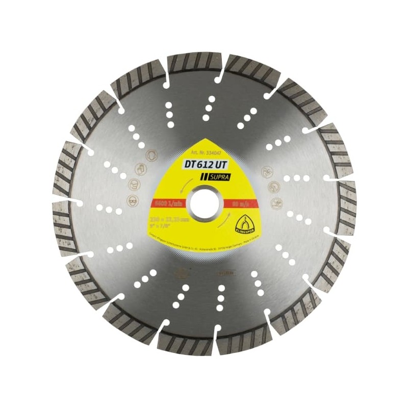 Disc diamantat pentru debitare Klingspor DT 612 UT, 350x3x25.4mm, 22 Segmente 