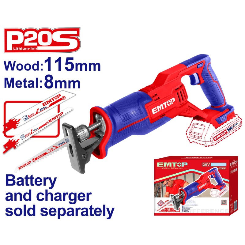 Fierăstrău tip sabie pe acumulator, 20V