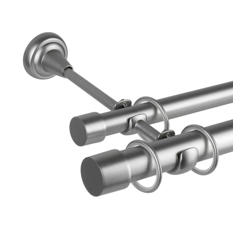 Galerie metalica 25/19mm, 240cm, dubla, antique silver