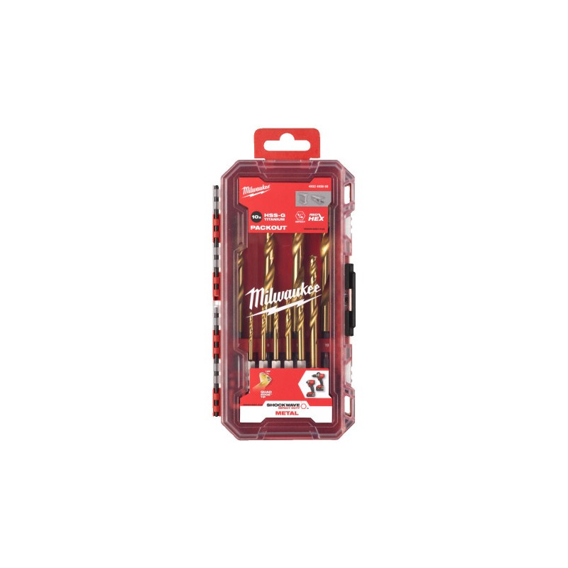 Set de 10 burghie HSS-G TIN RED HEX, (4932493865)