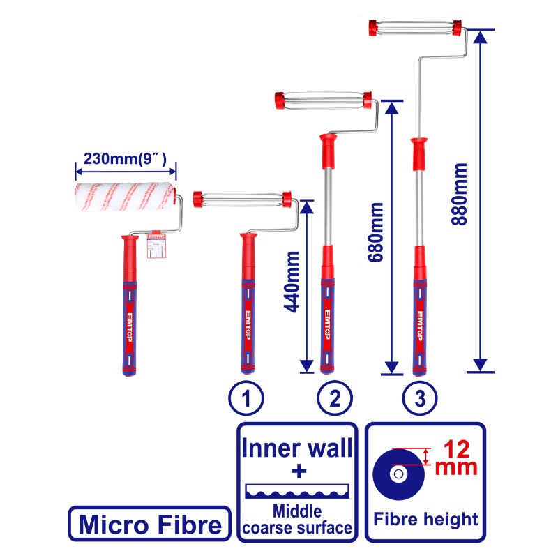 Trafalet cu mâner extensibil, 880mm